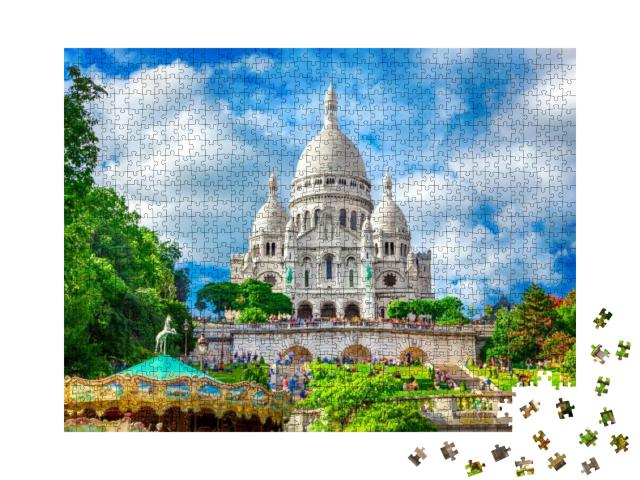 Puzzle 1000 Teile „Wunderschöne Basilika Sacre Coeur, Montmartre, Paris“