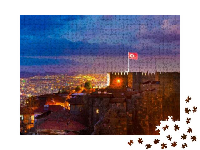 Puzzle 1000 Teile „Zitadelle von Ankara bei Nacht, Türkei“