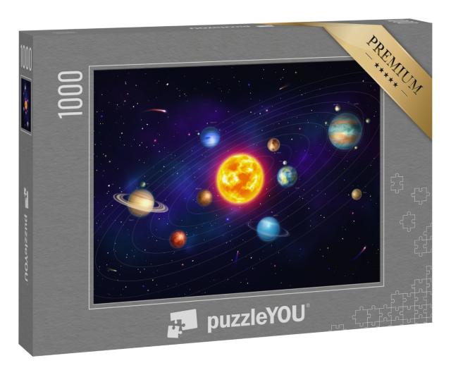 Puzzle 1000 Teile „Das Sonnensystem mit neun Planeten“