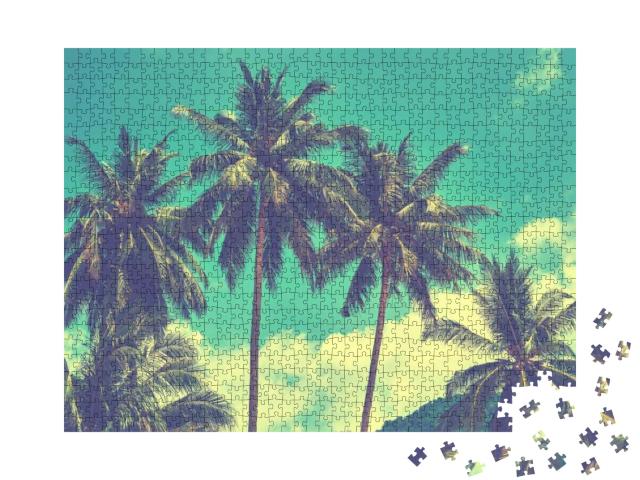 Puzzle 1000 Teile „Palmen vor strahlend blauem Himmel“