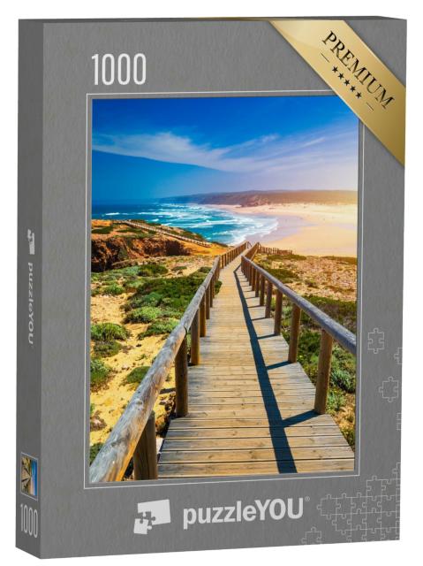 Puzzle 1000 Teile „Weg zum Meer - Praia da Bordeira, Algarve, Portugal“