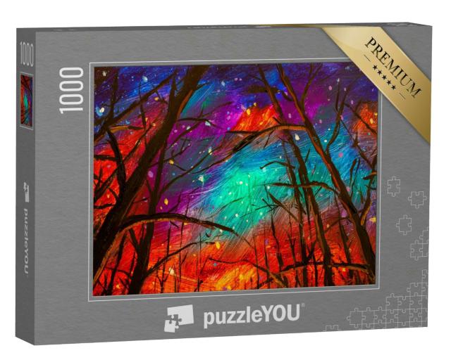 Puzzle 1000 Teile „Acrylgemälde: Eine Nachtlandschaft“
