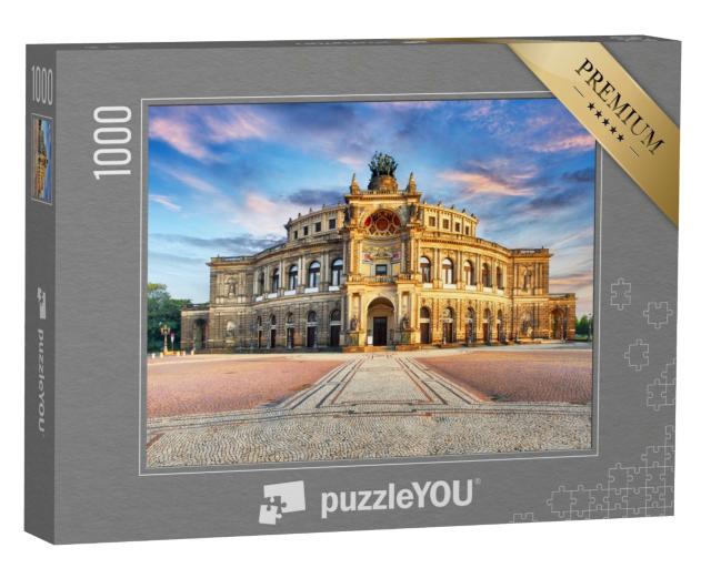 Puzzle 1000 Teile „Semperoper in Dresden bei Nacht, Deutschland“
