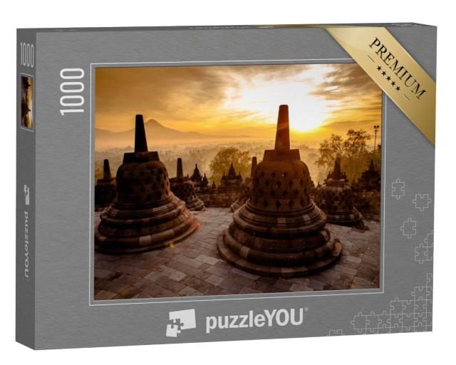 Puzzle 1000 Teile „Oben Borobudur-Tempel, Yogyakarta, Java, Indonesien“