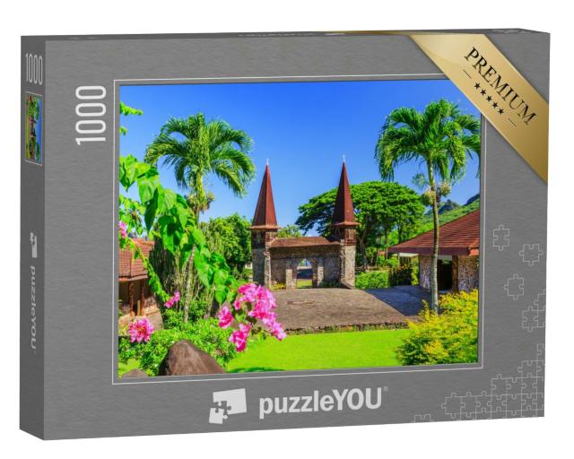 Puzzle 1000 Teile „Marquesas-Inseln, Nuku Hiva, Kathedrale Notre Dame, Französisch-Polynesien“
