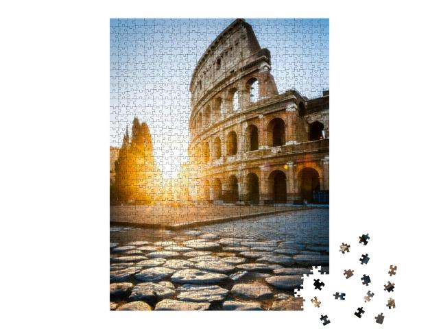 Puzzle 1000 Teile „Sonnenaufgang am Kolosseum in Rom, Italien“