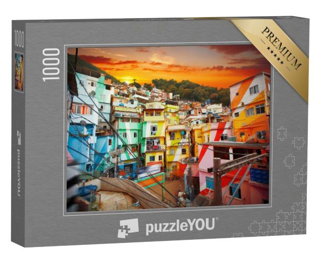 Puzzle 1000 Teile „Rio de Janeiro, Innenstadt und Favela, Brasilien“