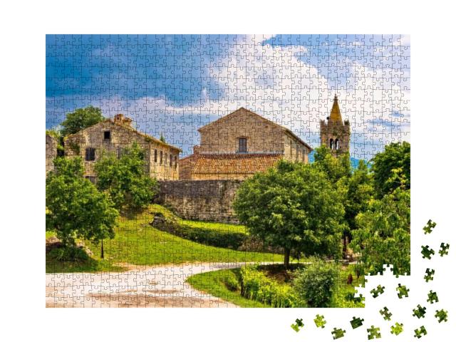 Puzzle 1000 Teile „Gebäude der Altstadt von Hum, Istrien, Kroatien“