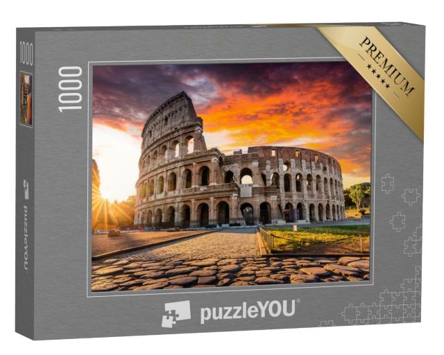 Puzzle 1000 Teile „Kolosseum oder Coliseum bei Sonnenaufgang, Rom“