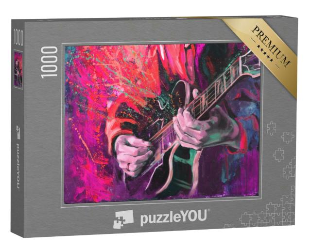 Puzzle 1000 Teile „Acryl auf Leinwand: Jazz-Gitarrist“