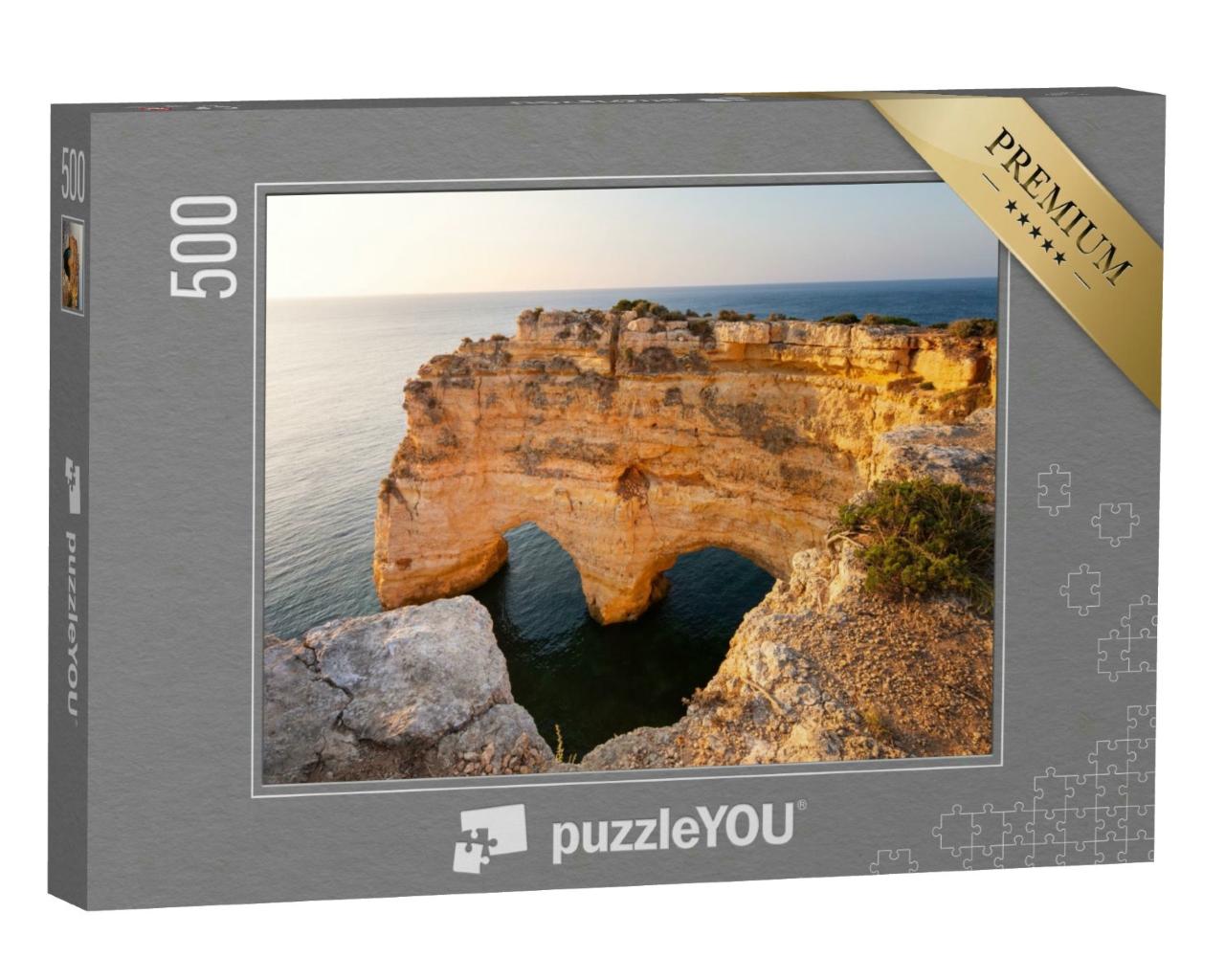 Puzzle 500 Teile „Herzförmige Klippe an der Algarve, Praia Marinha, Portugal“