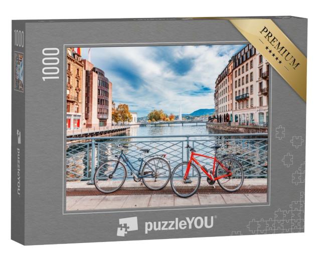 Puzzle 1000 Teile „Klassischer Blick auf die berühmten Stadt Genf in der Schweiz“