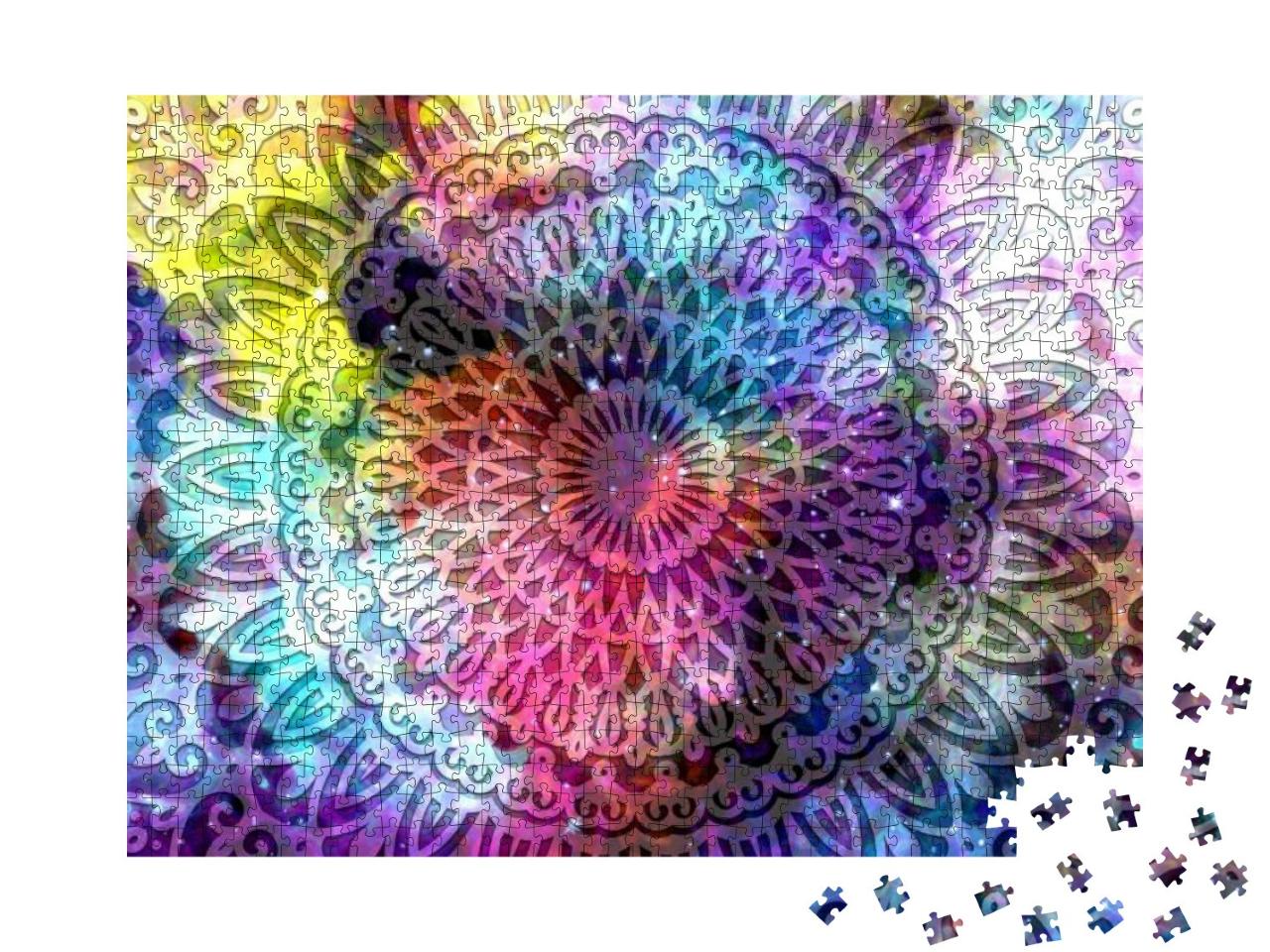 Puzzle 1000 Teile „Märchenhaftes Mandala“