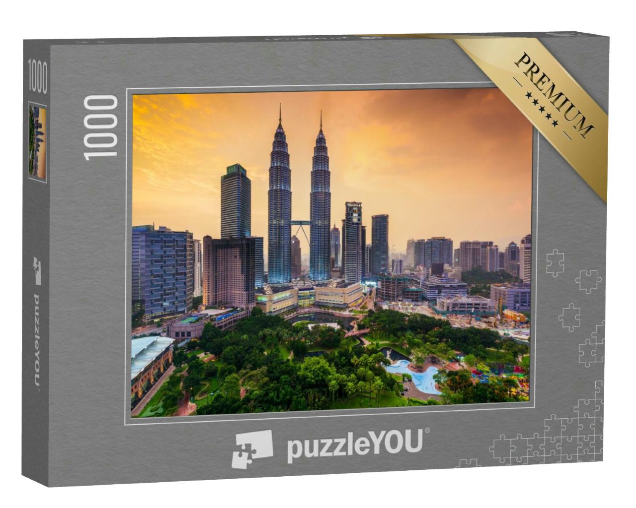 Puzzle 1000 Teile „Imposante Skyline von Kuala Lumpur, Malaysia“