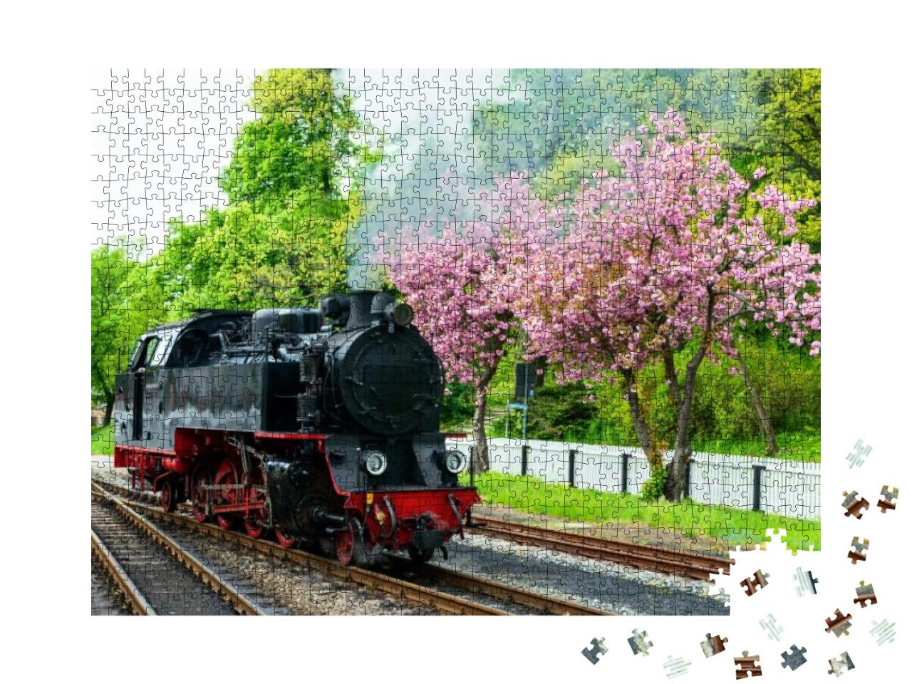 Puzzle 1000 Teile „Mollie-Dampfzug in Warnemünde, Deutschland“