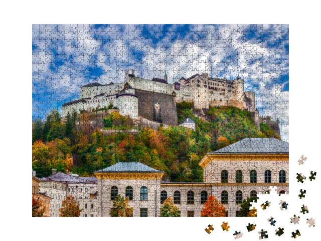 Puzzle 1000 Teile „Wunderschöner Blick auf die Festung Hohensalzburg, Salzburg, Österreich“