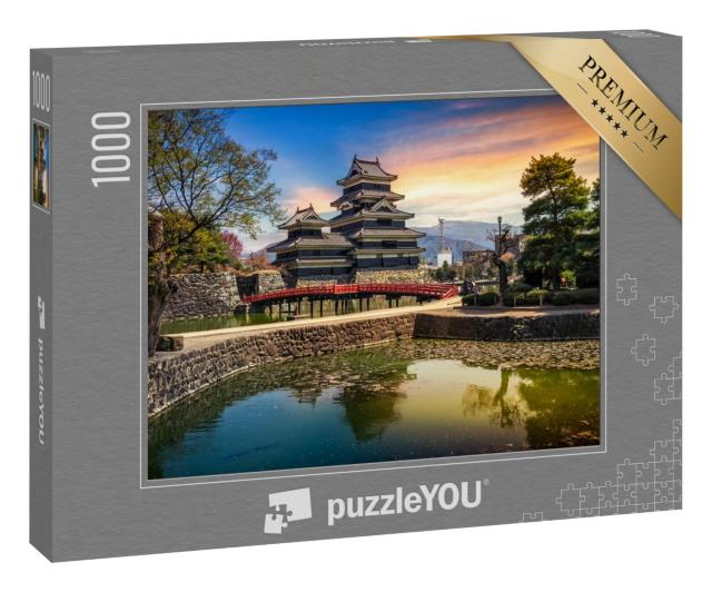Puzzle 1000 Teile „Altes Schloss Matsumoto im Sonnenaufgang, Matsumoto, Japan“