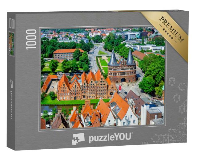 Puzzle 1000 Teile „Lübecker Holstentor im Sommer, Schleswig-Holstein“