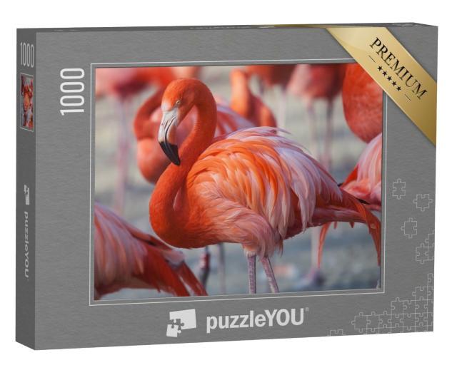 Puzzle 1000 Teile „Rosa Flamingos“