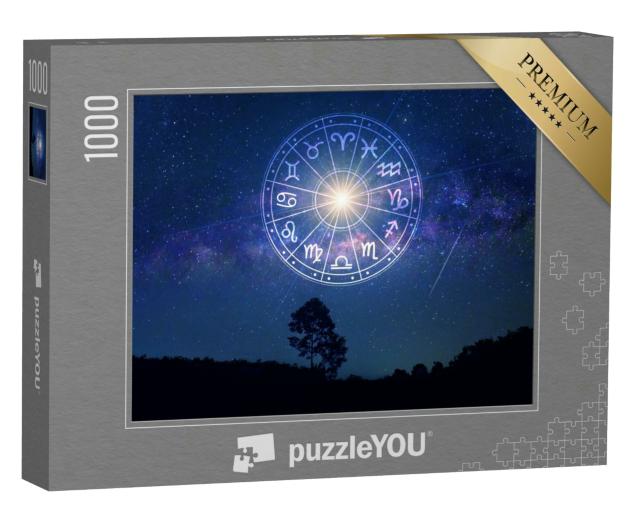 Puzzle 1000 Teile „Tierkreiszeichen innerhalb des Horoskopkreises, Astrologie“