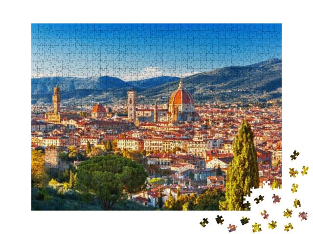 Puzzle 1000 Teile „Blick auf Florenz, Italien“