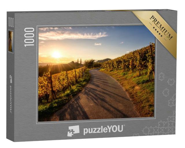 Puzzle 1000 Teile „Weinberge bei Sonnenuntergang, Weinregion Maribor, Slowenien“