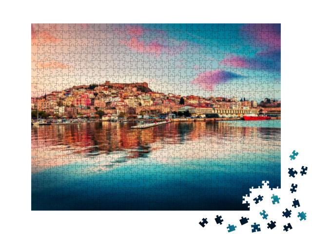 Puzzle 1000 Teile „Frühlings-Meereslandschaft an der Ägäis, Kavala“