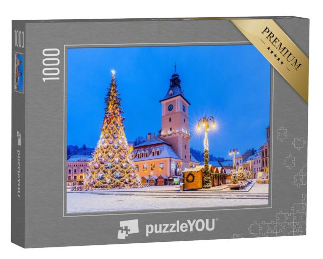 Puzzle 1000 Teile „Weihnachtsmarkt in der Altstadt von Brasov, Rumänien“