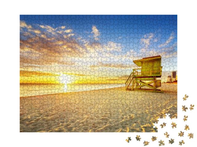 Puzzle 1000 Teile „Sonnnaufgang am South Beach, Miami, Florida“