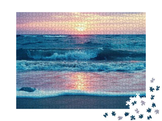 Puzzle 1000 Teile „Sonnenaufgang am Waimanalo Beach auf Oahu, Hawaii“