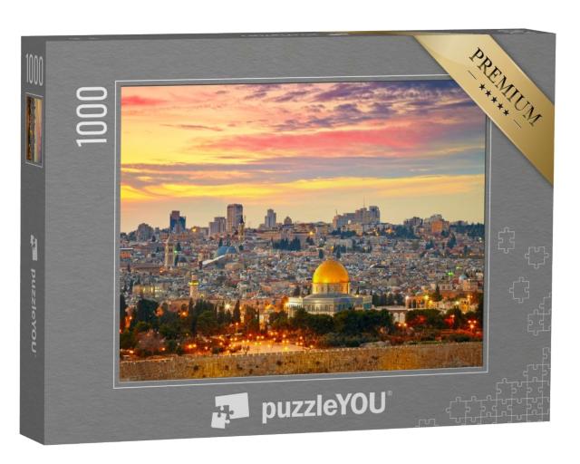 Puzzle 1000 Teile „Panoramablick auf die Altstadt von Jerusalem, Israel“