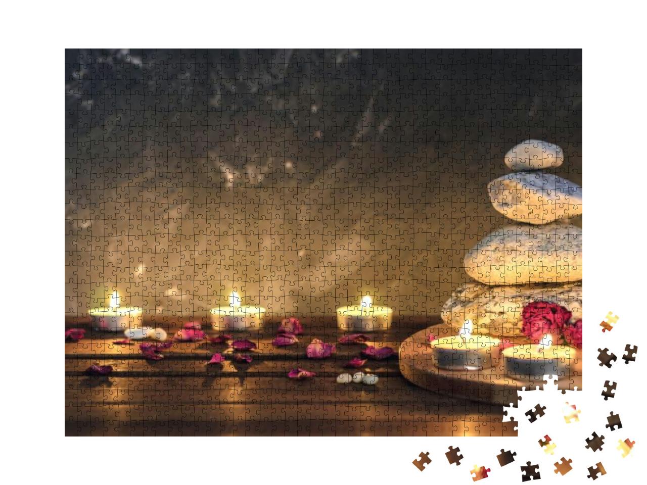 Puzzle 1000 Teile „Steine, Kerzen, Aromatherapie, Trockenblumen“