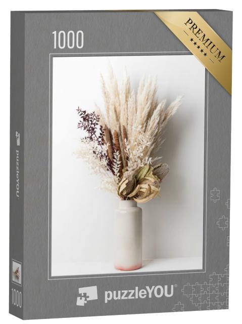 Puzzle 1000 Teile „Ein Trockenblumenarrangement mit Pampasgras“