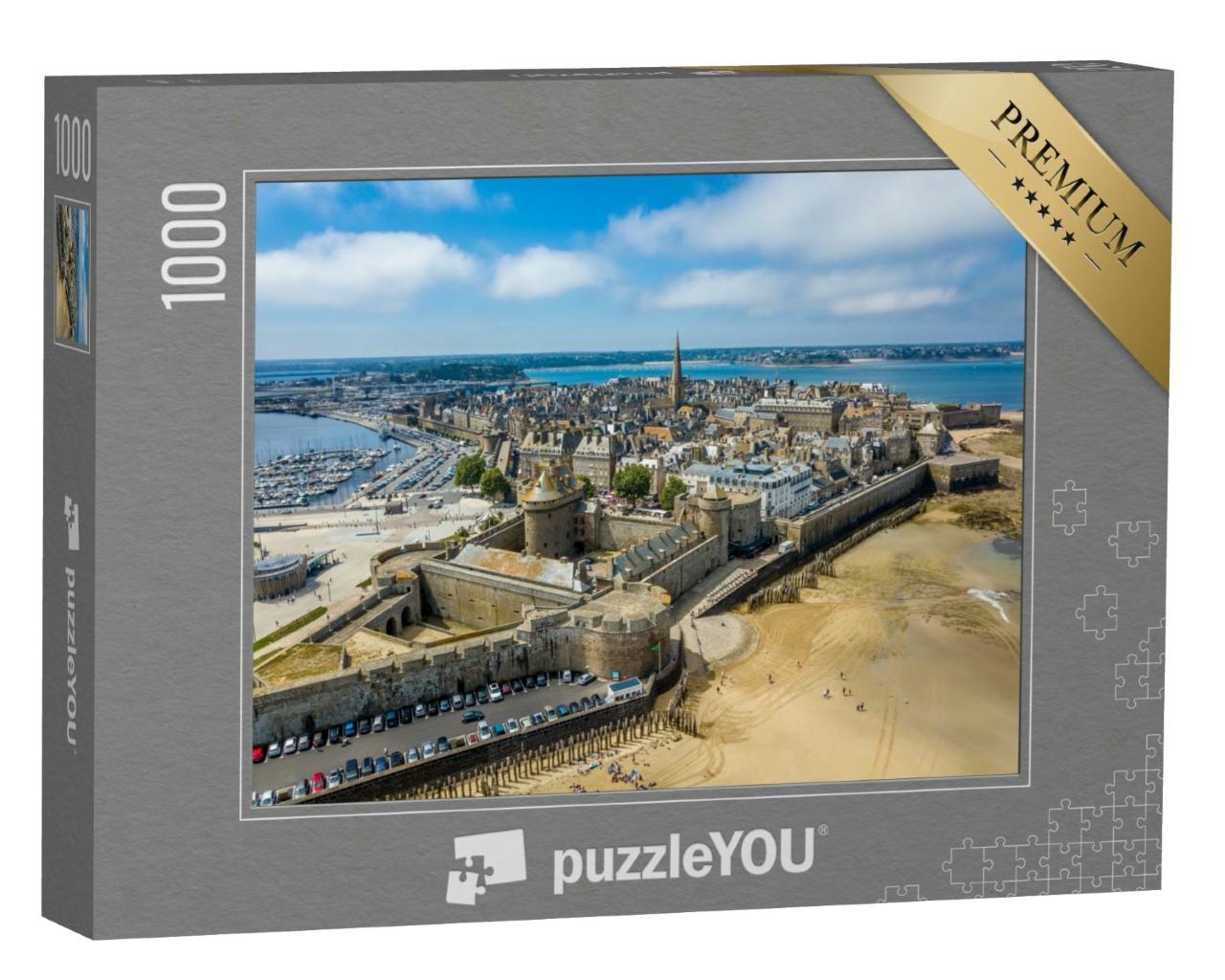 Puzzle 1000 Teile „Luftaufnahme von Saint Malo, Stadt der Freibeuter, Bretagne, Frankreich“