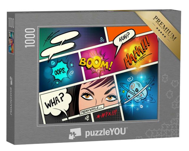 Puzzle 1000 Teile „Sprechblasen vor einem Comic-Hintergrund“