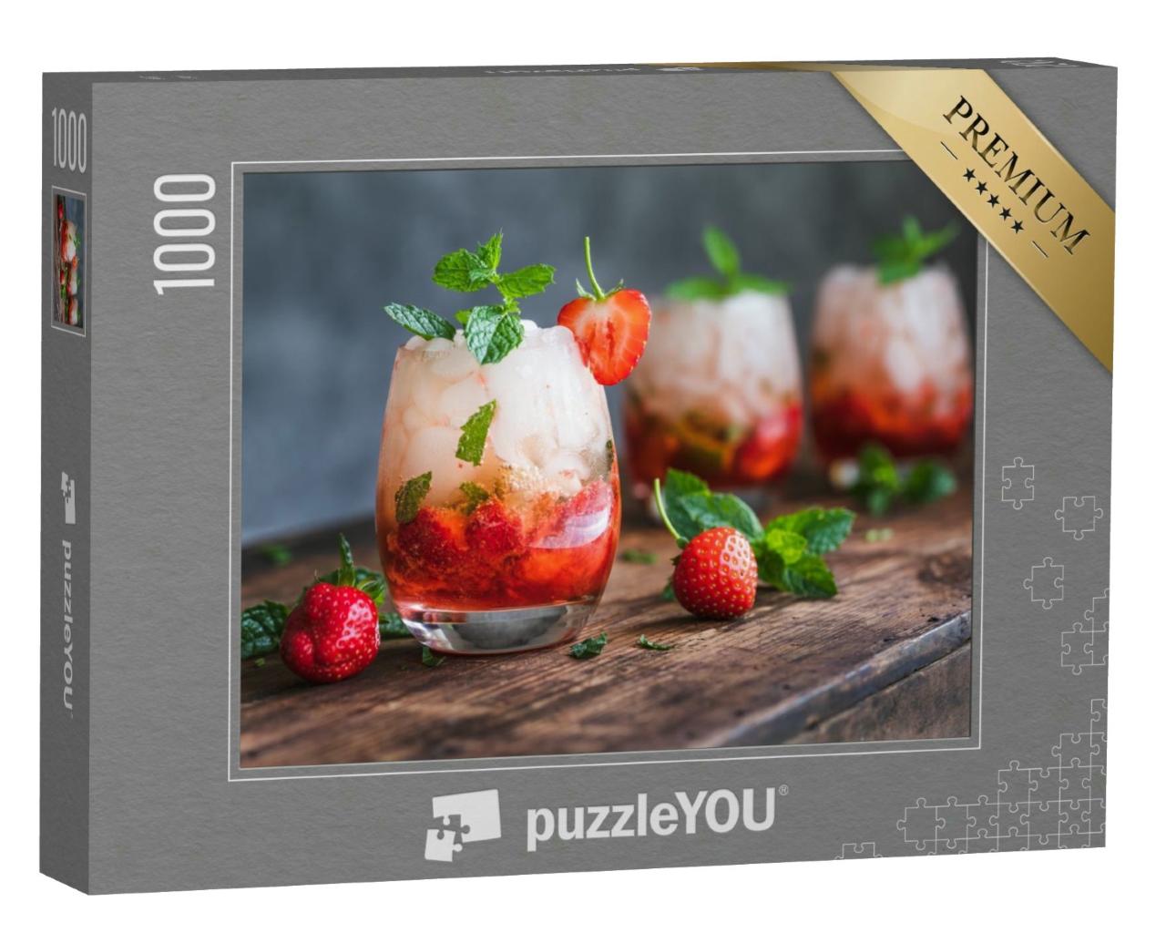 Puzzle 1000 Teile „Mojito mit Erdbeeren und Minze“