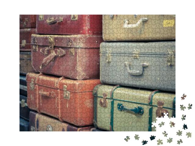 Puzzle 1000 Teile „Vintage-Reisekoffer aus Leder“
