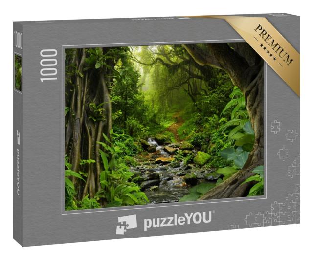 Puzzle 1000 Teile „Tropischer Dschungel mit Fluss“