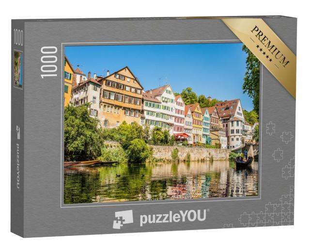 Puzzle 1000 Teile „Blick auf den Neckar und die Altstadt von Tübingen, Deutschland“