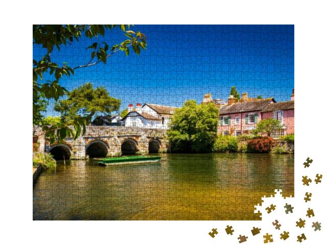 Puzzle 1000 Teile „Steinbrücke über den Fluss Avon in Dorset, England“