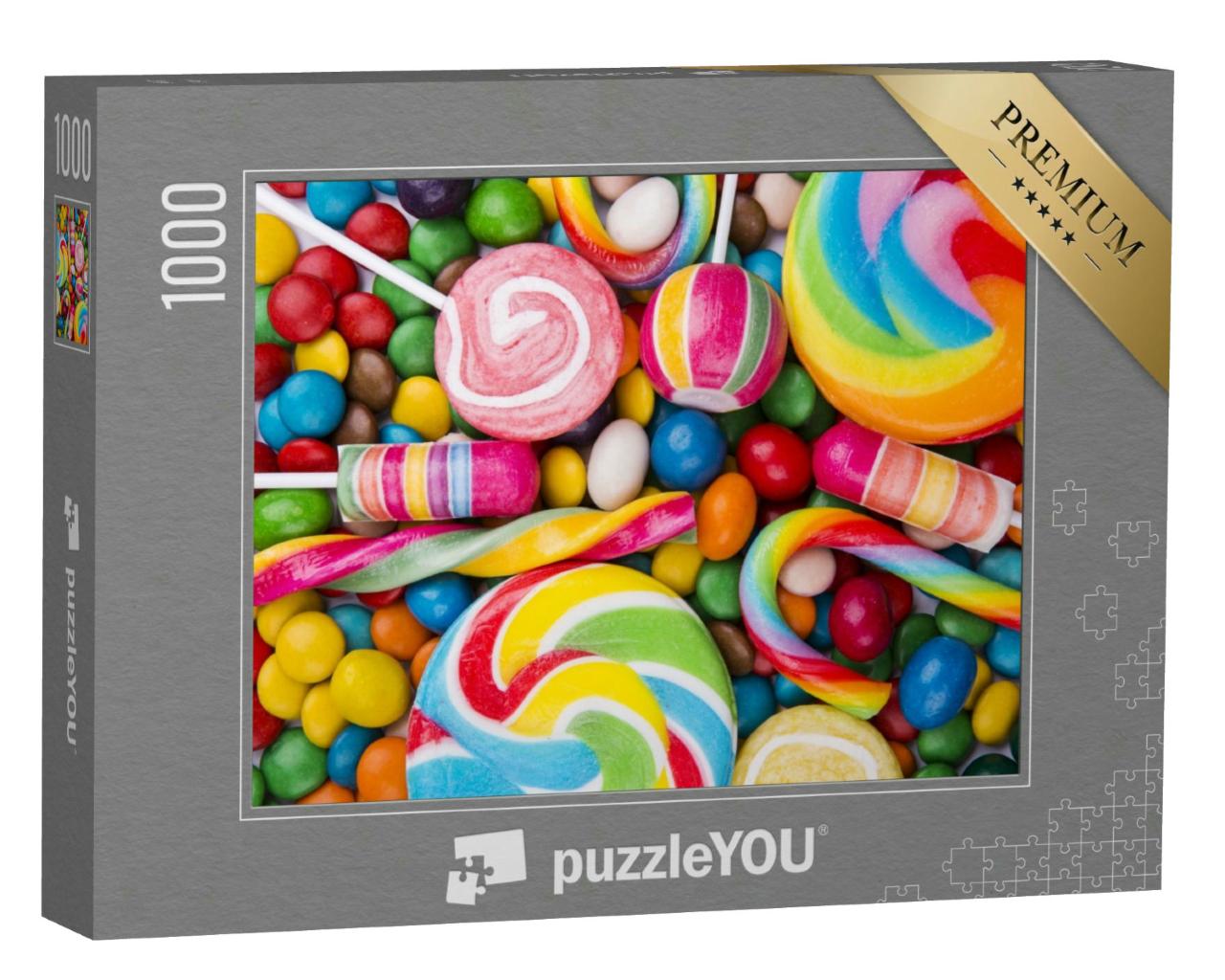 Puzzle 1000 Teile „Bunte Lutscher und Schokodrops“