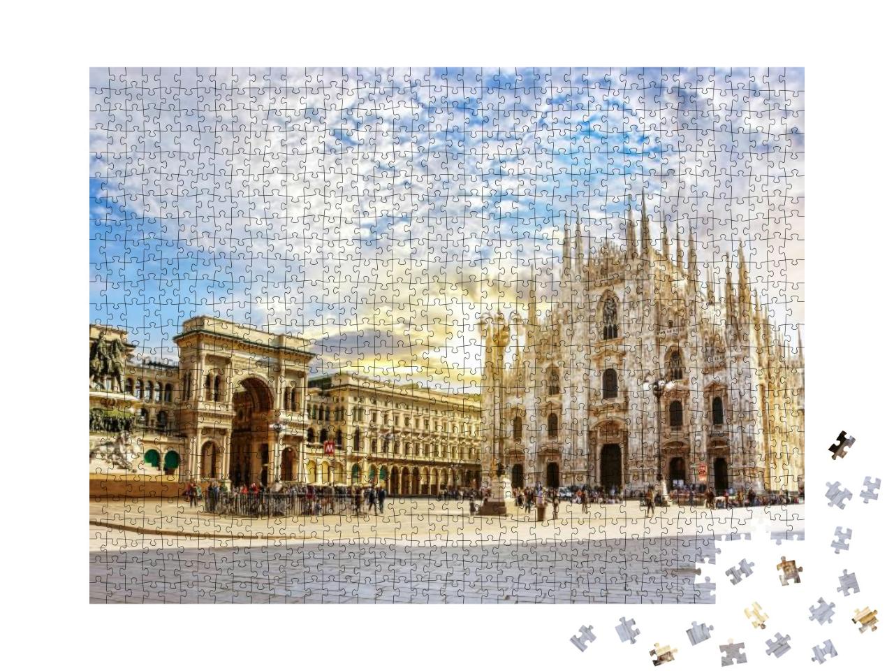Puzzle 1000 Teile „Spektakuläres Licht am Mailänder Dom, Italien“