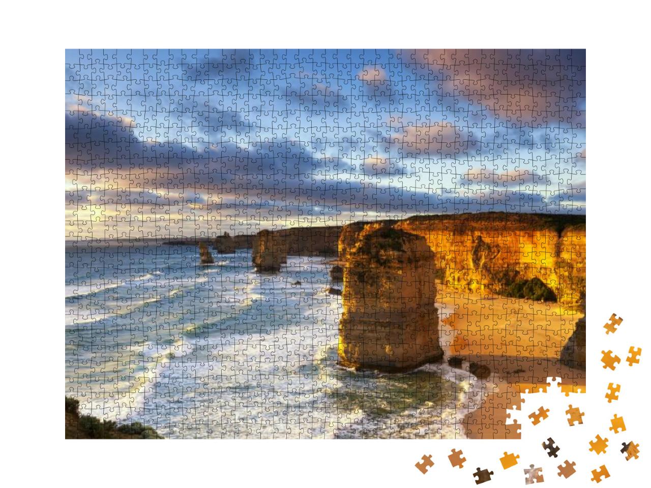Puzzle 1000 Teile „Zwölf Apostel bei Sonnenuntergang, Great Ocean Road, Victoria, Australien“