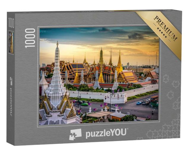 Puzzle 1000 Teile „Großer Palast bei Sonnenuntergang, Bangkok, Thailand“