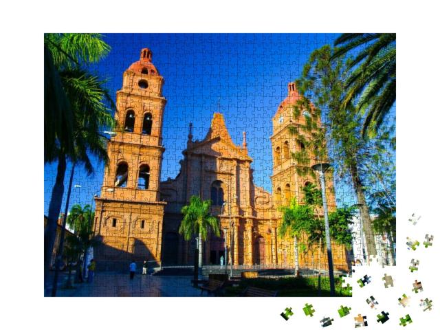 Puzzle 1000 Teile „Kathedrale aus rotem Backstein, Santa Cruz de la Sierra, Bolivien“