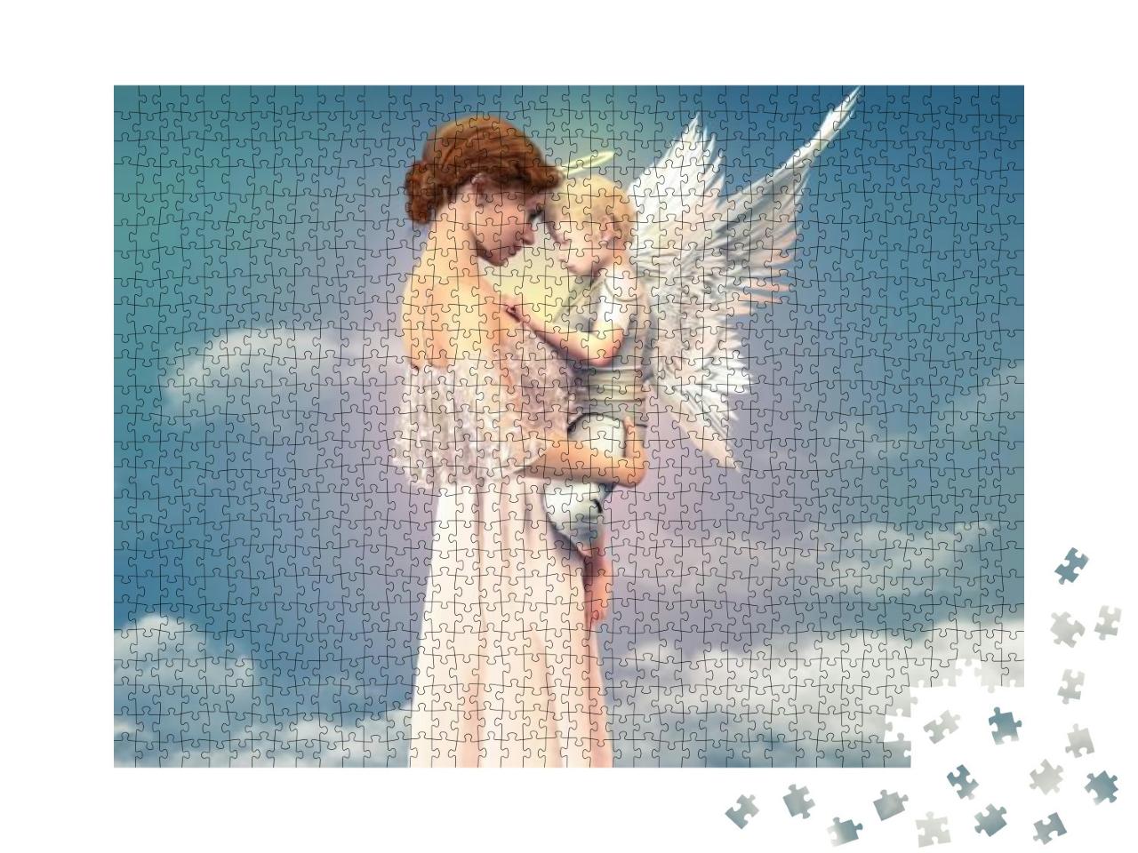 Puzzle 1000 Teile „Porträt einer Frau mit einem Kind “