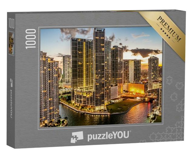 Puzzle 1000 Teile „Miami in der Abenddämmerung“