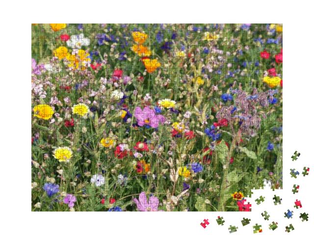 Puzzle 1000 Teile „Eine bunte Wiese mit Wildblumen“
