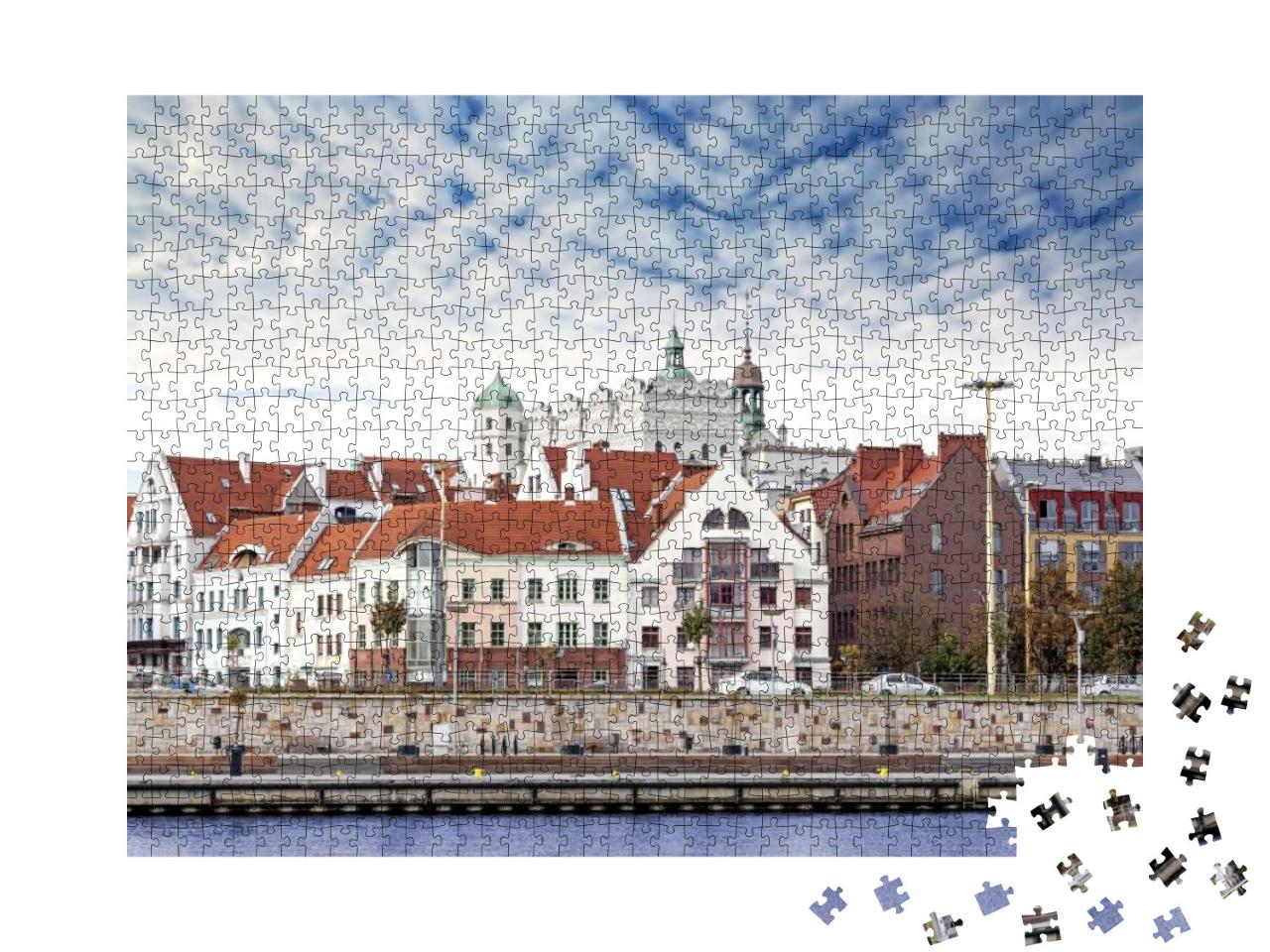 Puzzle 1000 Teile „Szczecin (Stettin) Stadt Altstadt, Blick auf den Fluss, Polen“