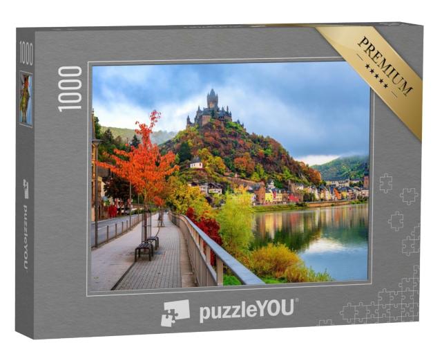 Puzzle 1000 Teile „Historische Stadt Cochem an der Mosel im Herbst, Rheinland-Pfalz, Deutschland“